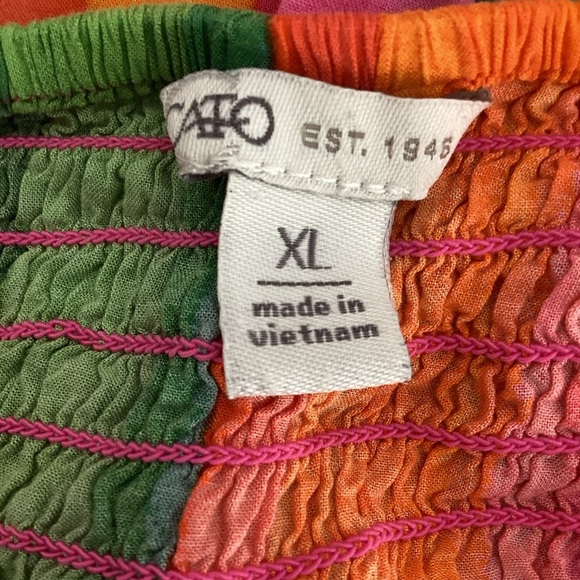 Cato Multicolor Striped Ruffle Sleeve Blouse Size XL - Picture 6 of 7